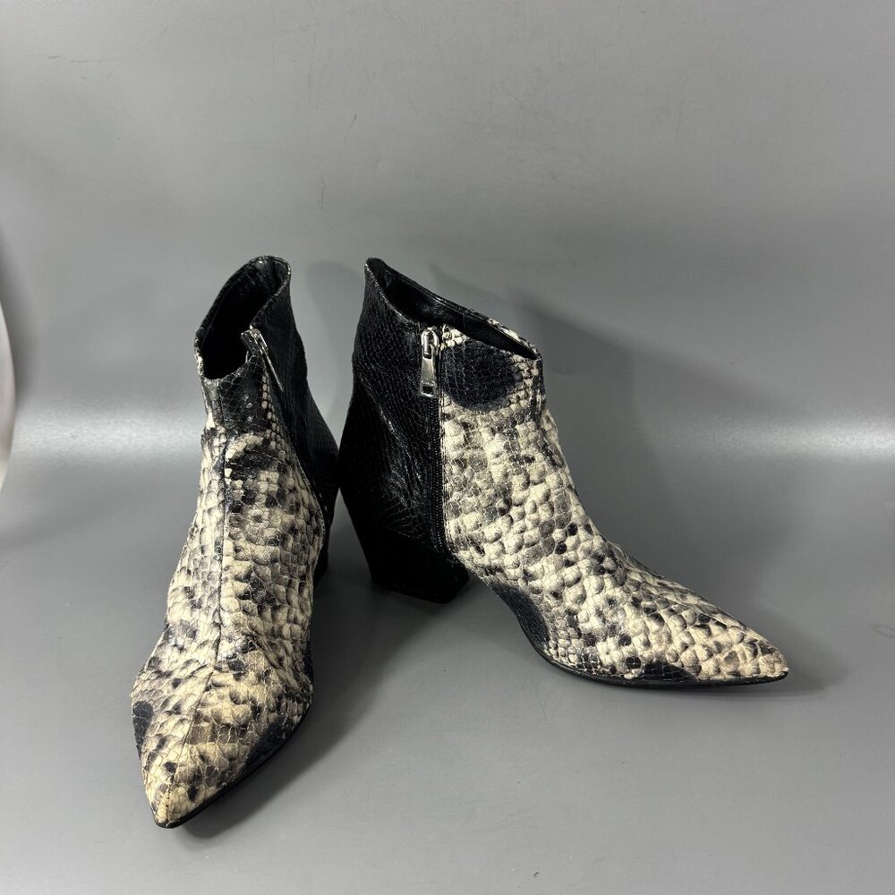 Ma&Lo Python + Snake Skin Pointed-Toe Ankle Boots… - image 1